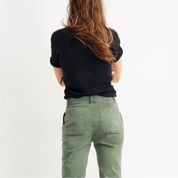 Madewell Stovepipe Fatigue Pants Tencel Lyocell Edition in Olive Green Size 36 - Picture 3 of 11